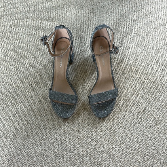 Sparkly silver 3 inch high heels by launday. Worn one time. - Picture 2 of 3